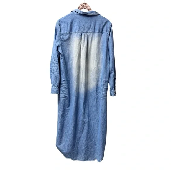 Frank & Eileen Rory Maxi Long Shirtdress Dress Famous Denim Blue Medium - Picture 5 of 16